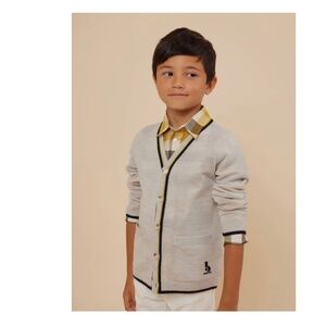 Bonpoint Tilian Cardigan heathered gray size 12 boy